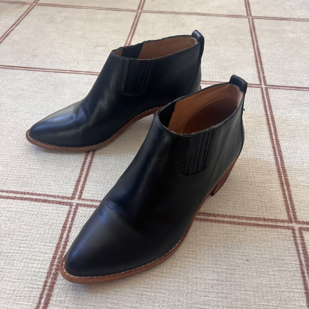 Black Leather Madewell Boots 5
